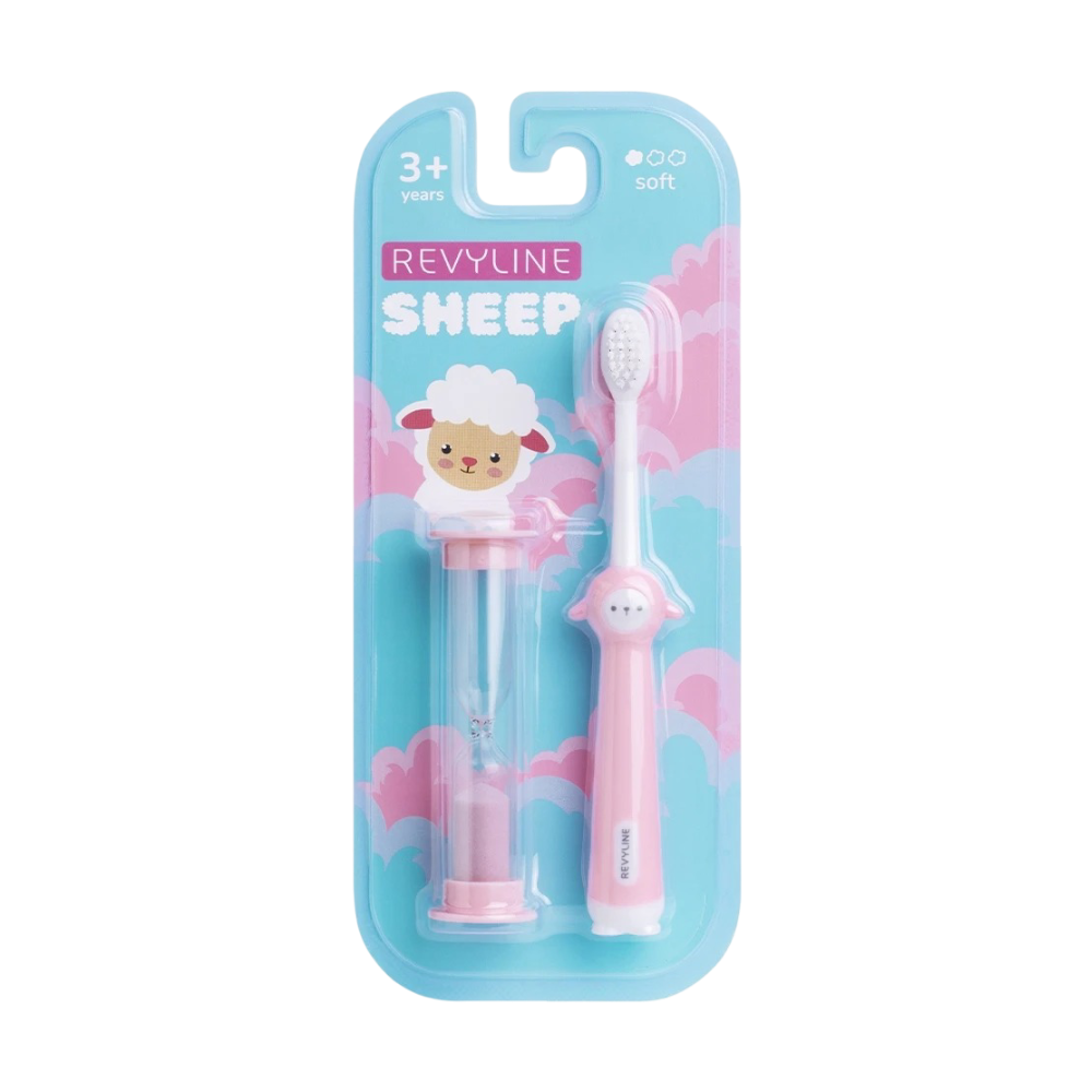 REVYLINE SHEEP KIDS 3+ ДЕТСКАЯ ЗУБНАЯ ЩЕТКА С ПЕСОЧНЫМИ ЧАСАМИ 