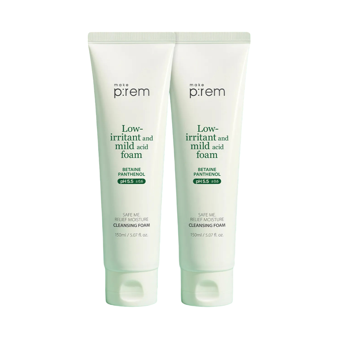 MAKE PREM SAFE ME RELIEF MOISTURE CLEANSING FOAM 1+1 УМЫВАШКА НАБОР 