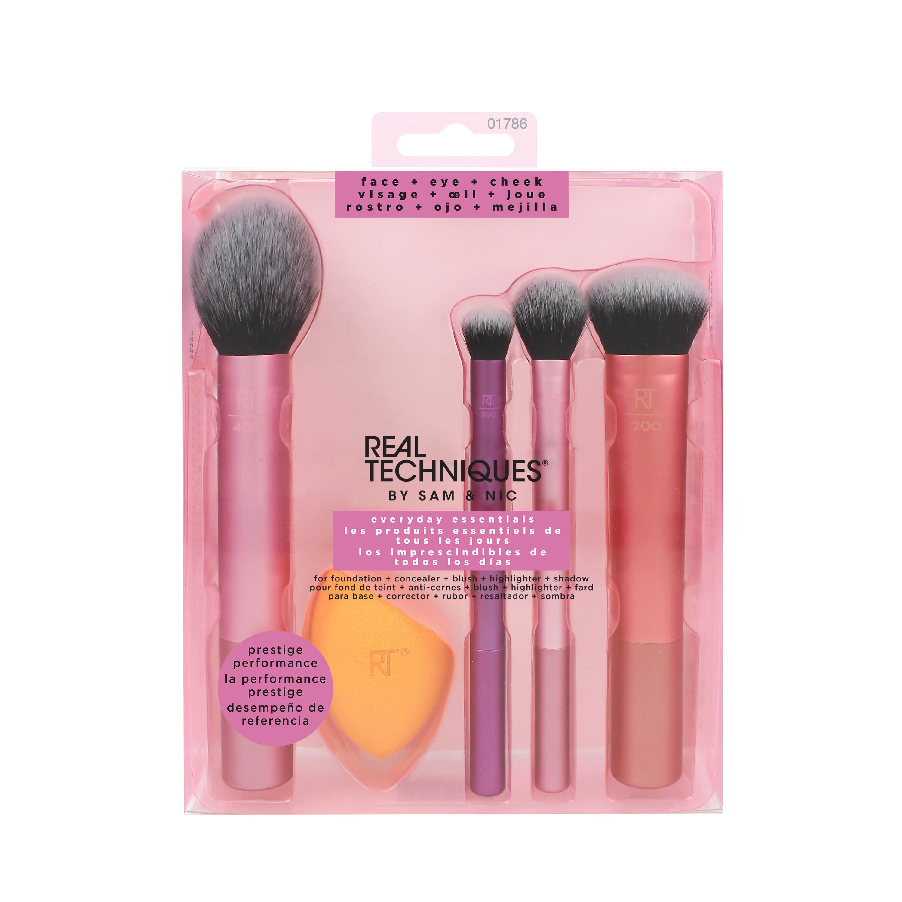 REAL TECHNIQUES BRUSH SET + SPONGE НАБОР КИСТЕЙ+СПОНЖ
